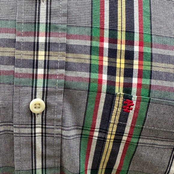M Izod Men’s Plaid Primary Color Button Down Shirt with minor flaw - Picture 11 of 14